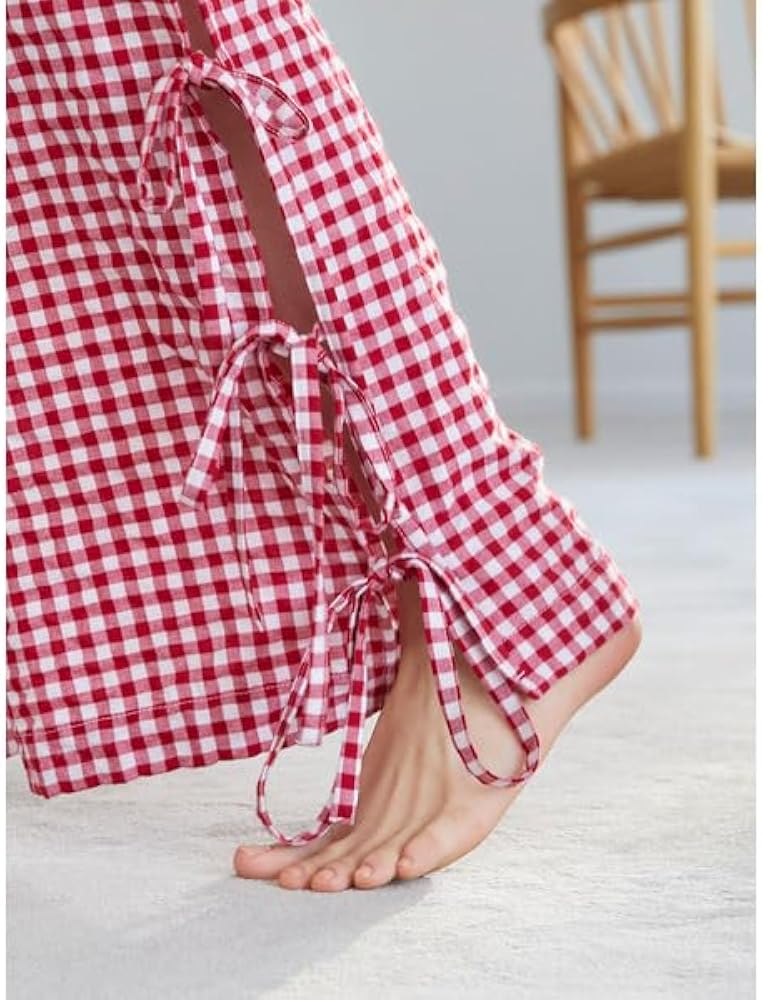 Amazon | [ジェラート ピケ] ギンガムチェック柄ロングパンツ